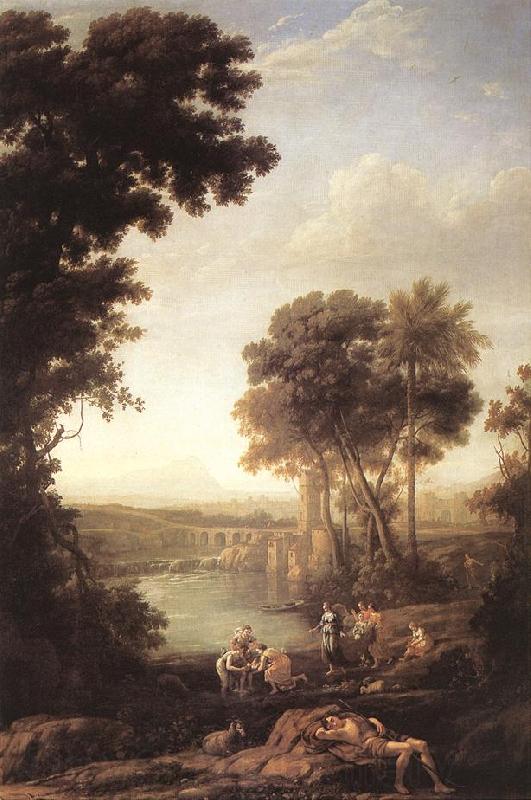 Claude Lorrain Landscape with the Finding of Moses sdfg Norge oil painting art